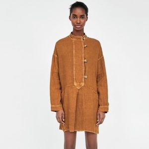zara orange linen dress